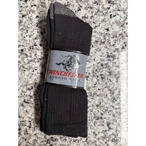 Winchester Rugged Wear Black Crew Socks 10-13 3 Pack